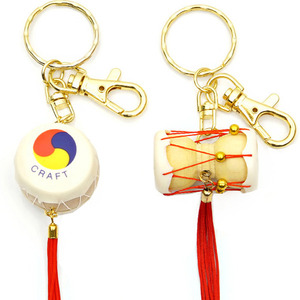 Korean Traditional Miniature Drum Key Rings (10pcs) 한국 민속 장구+북 열쇠고리(10개묶음)