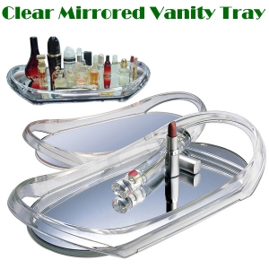  Transparent Cosmetic Display Mirror Tray(L) 샤인 아트 화장품 향수 정리 쟁반거울(대)   