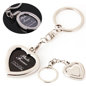Simple heart oval shape keychain with photo frame  심플렛 하트 오발 사진액자 열쇠고리